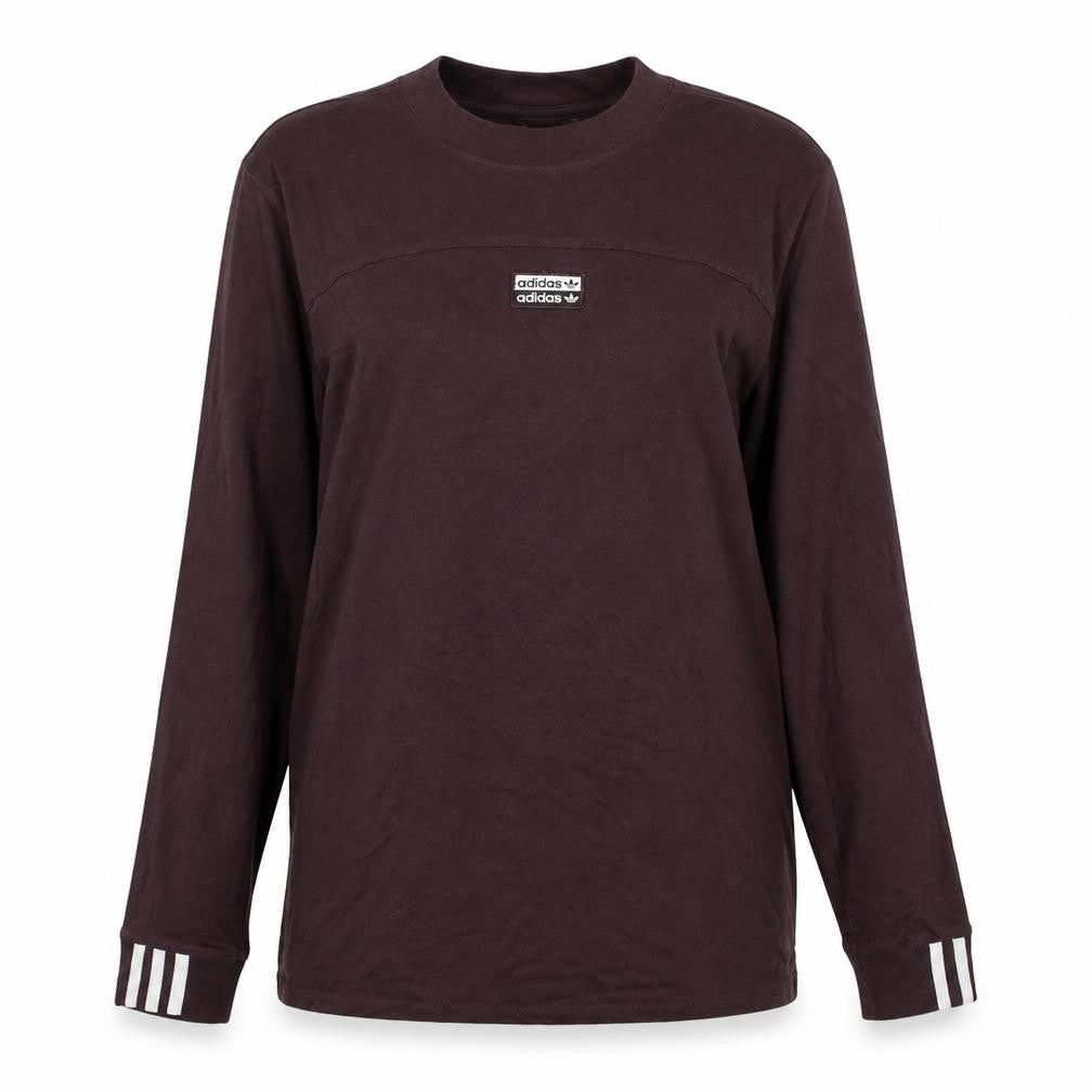 Adidas Brown Long Sleeve Womens Size 10 Cotton Crew Neck Active Top
