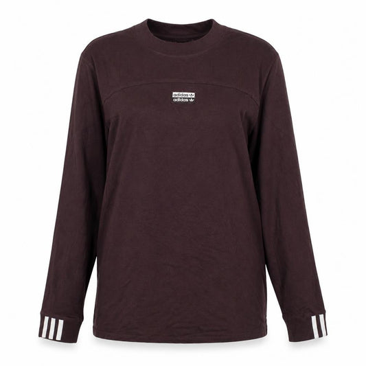 Adidas Brown Long Sleeve Womens Size 10 Cotton Crew Neck Active Top