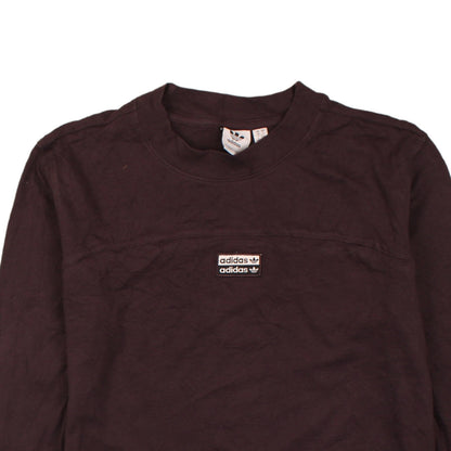 Adidas Brown Long Sleeve Womens Size 10 Cotton Crew Neck Active Top