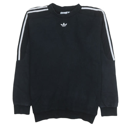 Adidas Mens Black Crew Neck Pullover Sweatshirt S Regular Fit