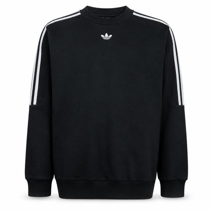 Adidas Mens Black Crew Neck Pullover Sweatshirt S Regular Fit