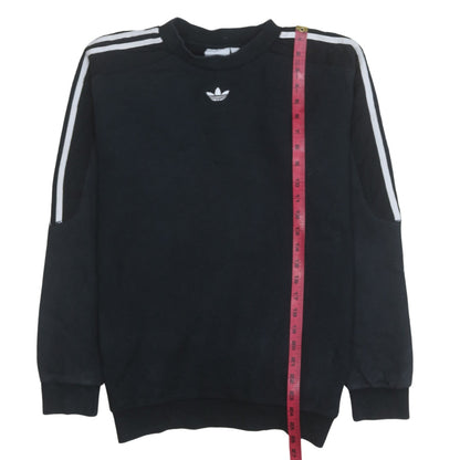 Adidas Mens Black Crew Neck Pullover Sweatshirt S Regular Fit