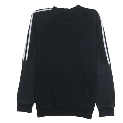 Adidas Mens Black Crew Neck Pullover Sweatshirt S Regular Fit