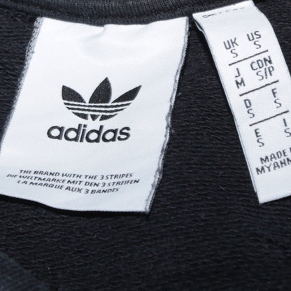 Adidas Mens Black Crew Neck Pullover Sweatshirt S Regular Fit
