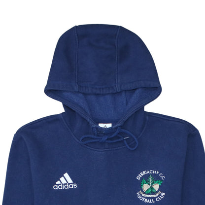 Adidas Mens Blue Pullover Hoodie Size S Regular Fit Sports Embroidered