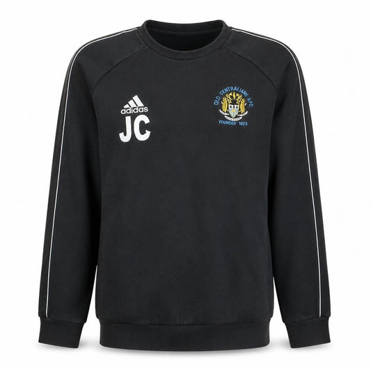 Front view of Adidas Men's Black Medium Pullover Sweatshirt Old Centralians AFC