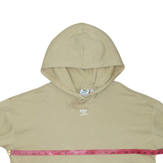 Adidas Women’s Beige Pullover Hoodie Size 14 Relaxed Fit Sweatshirt