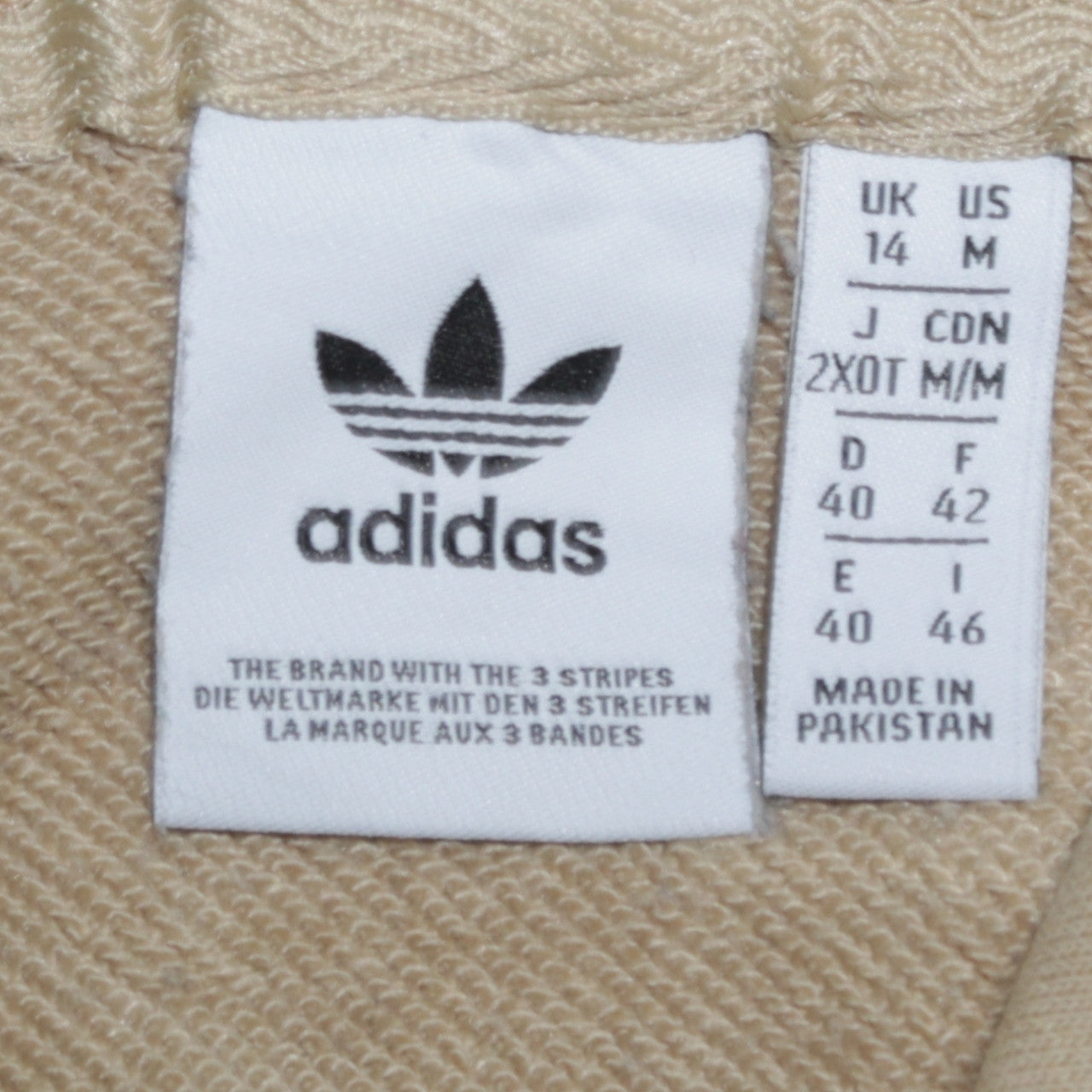 Adidas Women’s Beige Pullover Hoodie Size 14 Relaxed Fit Sweatshirt