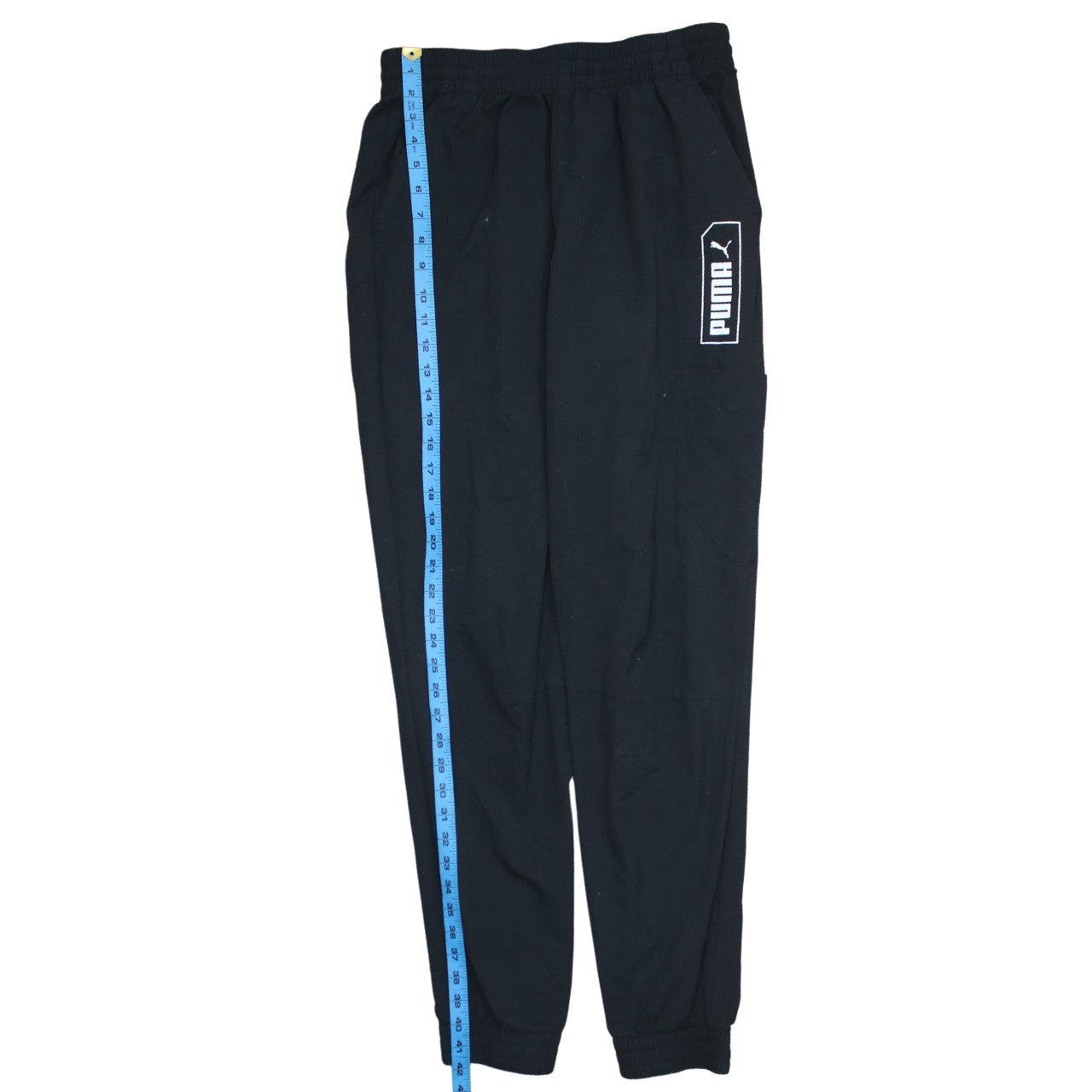 Puma Men's Black Jogger Trousers Size M Elastic Waist Logo Track Pants