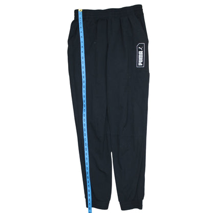 Puma Men's Black Jogger Trousers Size M Elastic Waist Logo Track Pants