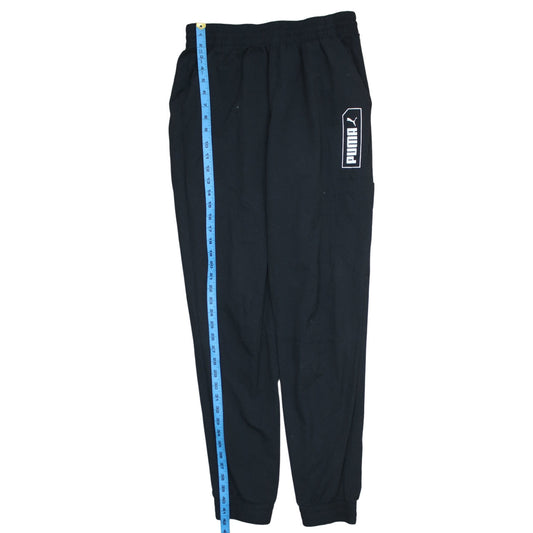 Puma Men's Black Jogger Trousers Size M Elastic Waist Logo Track Pants
