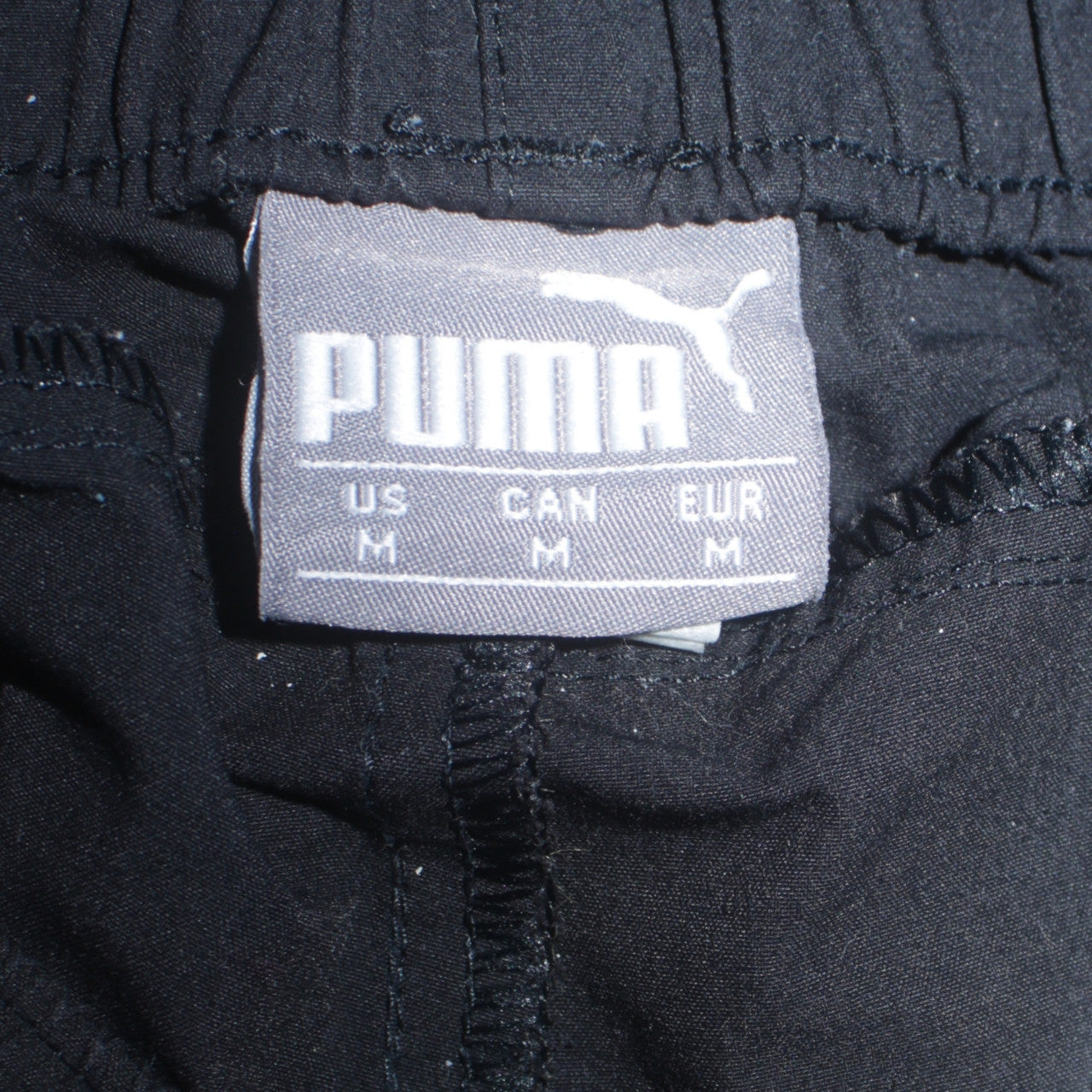 Puma Men's Black Jogger Trousers Size M Elastic Waist Logo Track Pants
