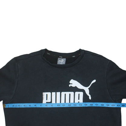 Puma Men's Black Crew Neck Logo Pullover Sweatshirt Size M