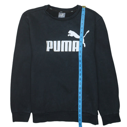 Puma Men's Black Crew Neck Logo Pullover Sweatshirt Size M