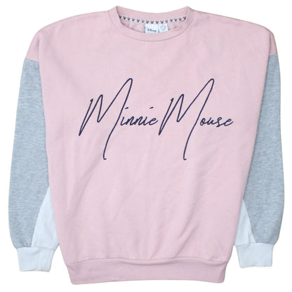 Disney Women Pink Minnie Mouse Pullover Sweatshirt XS