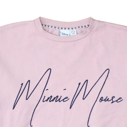 Disney Women Pink Minnie Mouse Pullover Sweatshirt XS