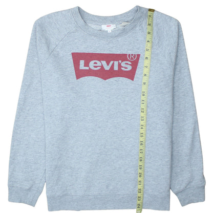 Levi's Men's Grey Crew Neck Logo Pullover Sweatshirt Size S