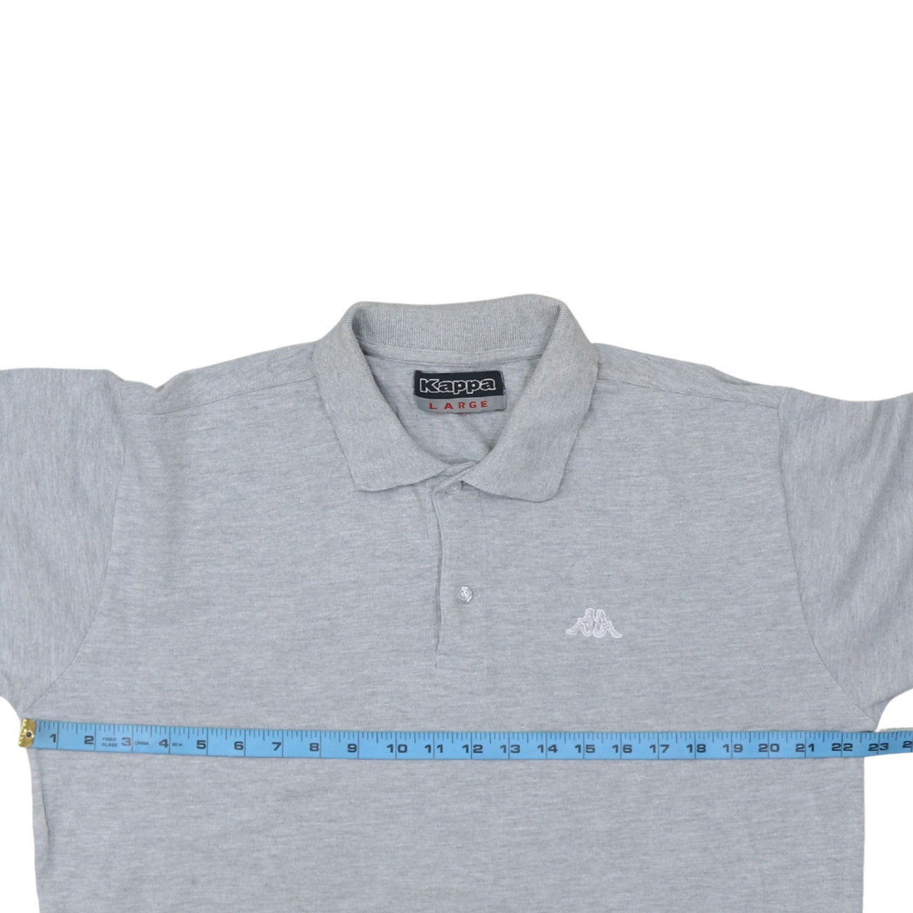 Kappa Men's Grey Cotton Short Sleeve Polo Shirt Size L