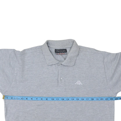 Kappa Men's Grey Cotton Short Sleeve Polo Shirt Size L