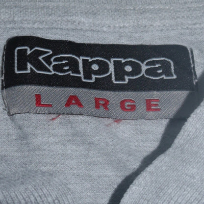 Kappa Men's Grey Cotton Short Sleeve Polo Shirt Size L