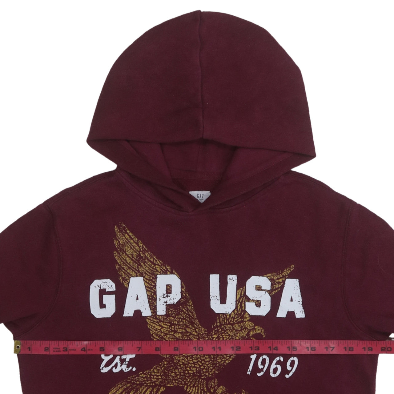 GAP Kids Boys Burgundy Pullover Hoodie XL Graphic Eagle Print 13 Years