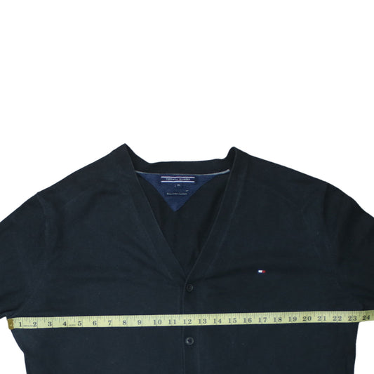 Tommy Hilfiger Men's Black XL Cotton Cashmere Cardigan