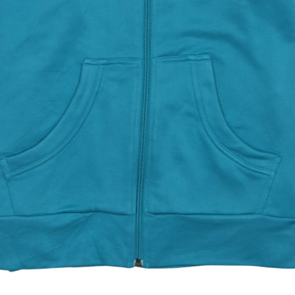 Adidas Women Blue White Full Zip Hoodie Size 18 Lined Pockets