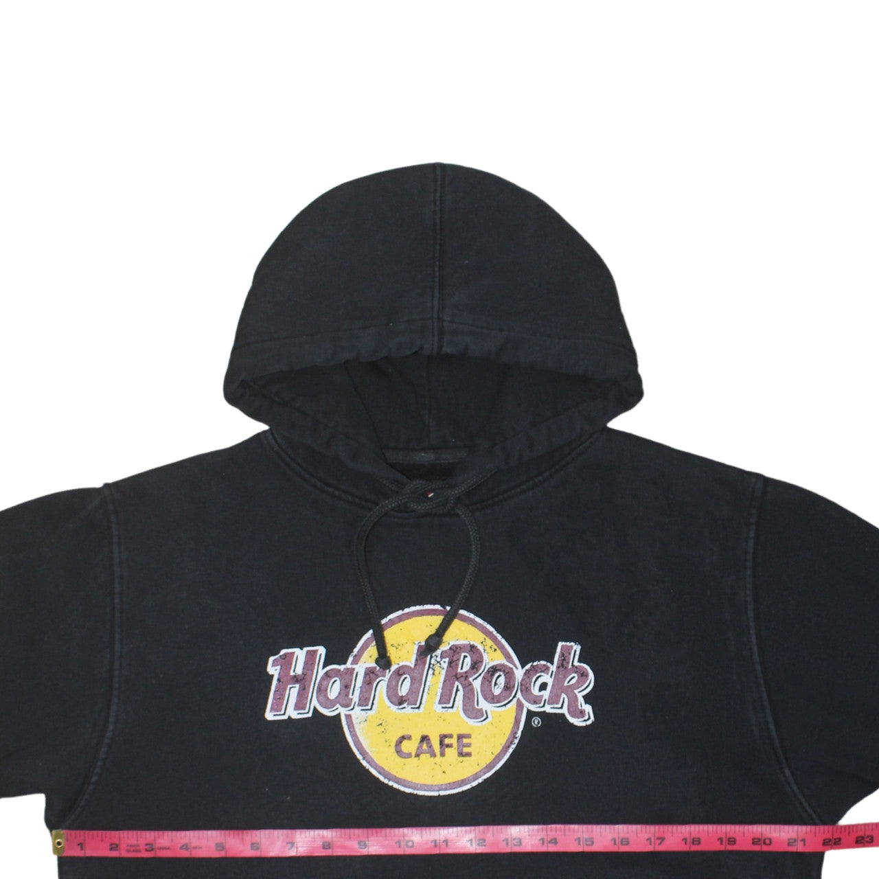 Hard Rock Cafe Warsaw Black Men's Pullover Hoodie Size L Fleece Logo