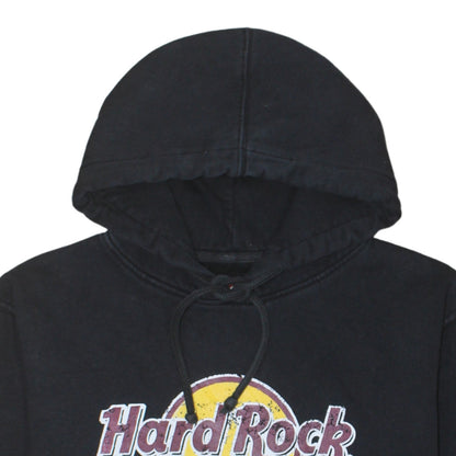 Hard Rock Cafe Warsaw Black Men's Pullover Hoodie Size L Fleece Logo