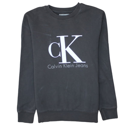 Calvin Klein Jeans Men's Black Crew Neck Logo Sweatshirt M