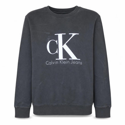 Calvin Klein Jeans Men's Black Crew Neck Logo Sweatshirt M
