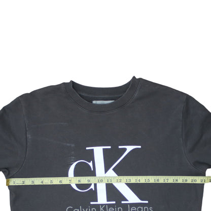 Calvin Klein Jeans Men's Black Crew Neck Logo Sweatshirt M