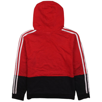 Adidas Boys Red Black Pullover Hoodie 14-16 Years Cotton Blend