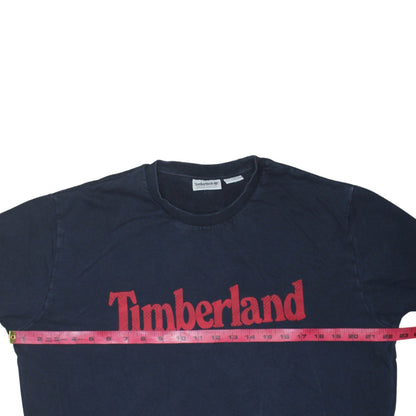 Timberland Men's Blue Logo Pullover Sweatshirt L Cotton Crew Neck