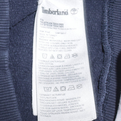 Timberland Men's Blue Logo Pullover Sweatshirt L Cotton Crew Neck