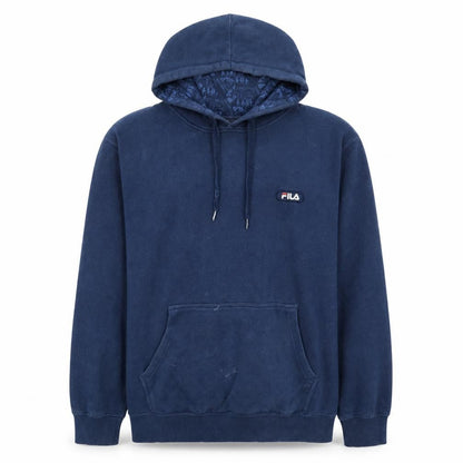 Fila Mens Blue Pullover Hoodie Size L Logo Sports Fleece