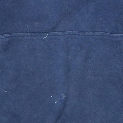 FILA Mens Blue Pullover Hoodie Size L Logo Sports Fleece