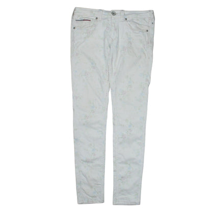 Tommy Hilfiger Women's White Floral Skinny Jeans Size 14