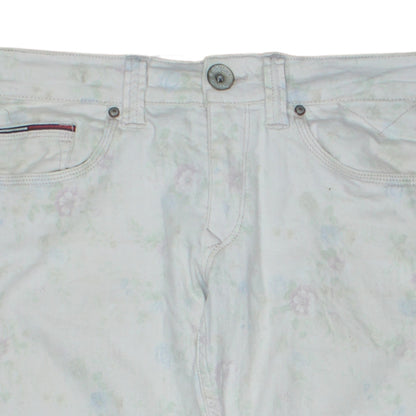 Tommy Hilfiger Women's White Floral Skinny Jeans Size 14