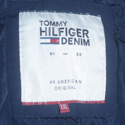 Tommy Hilfiger Men's Blue 2XL Bomber Jacket with Zip Pockets