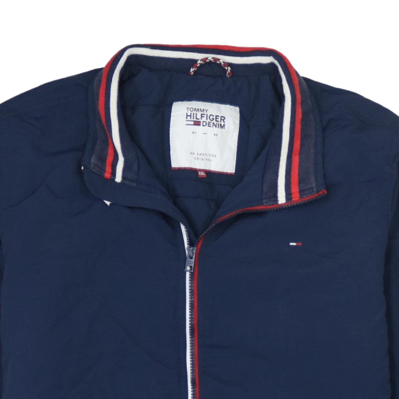 Tommy Hilfiger Men's Blue 2XL Bomber Jacket with Zip Pockets