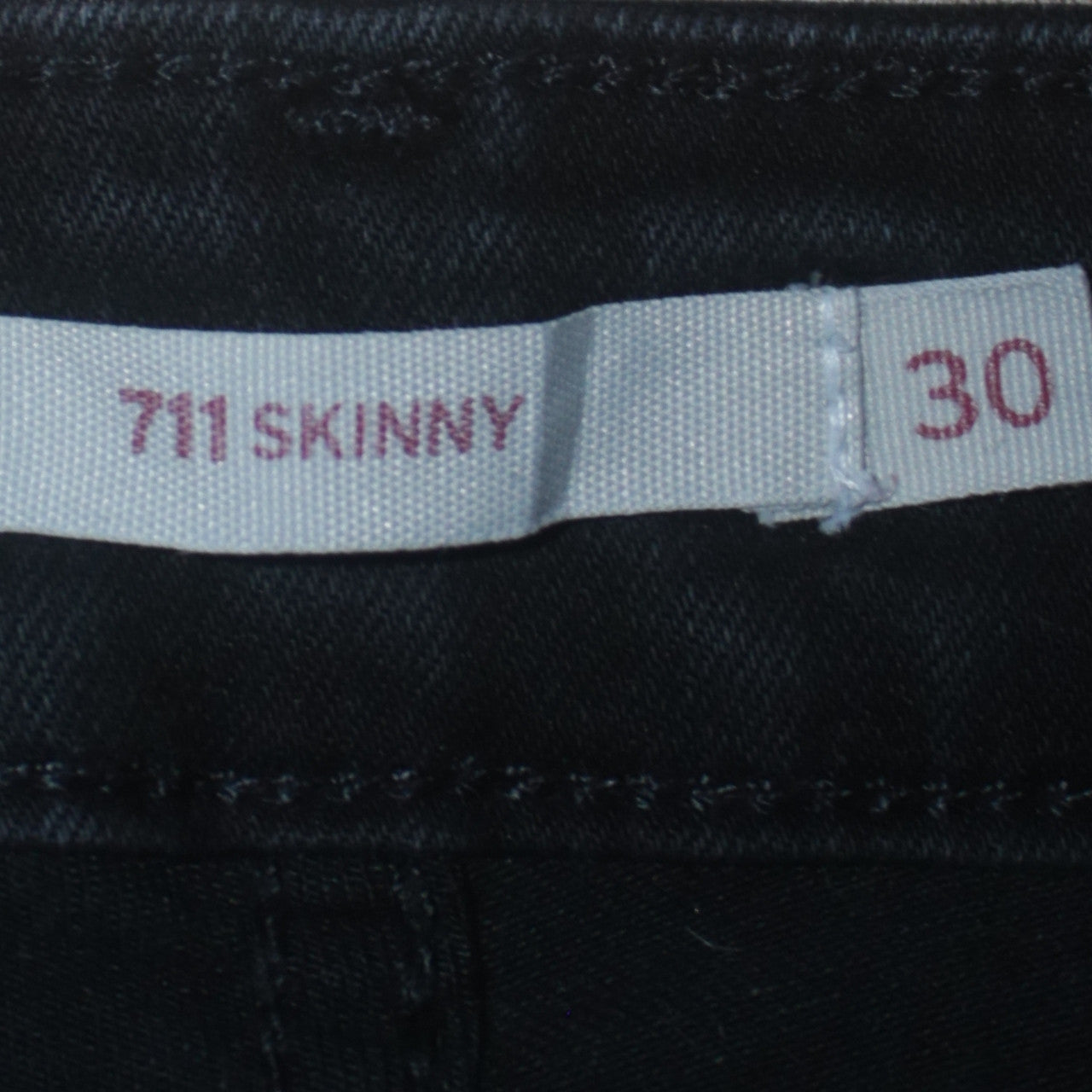 Levi's Women's Black 711 Skinny Jeans Size 30 Mid Rise Denim