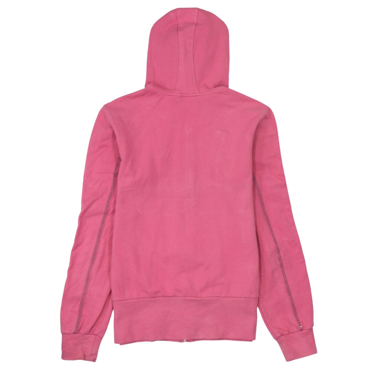 Adidas Womens Pink Full Zip Hoodie Size 10 Cotton Blend Lined Casual