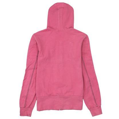 Adidas Womens Pink Full Zip Hoodie Size 10 Cotton Blend Lined Casual