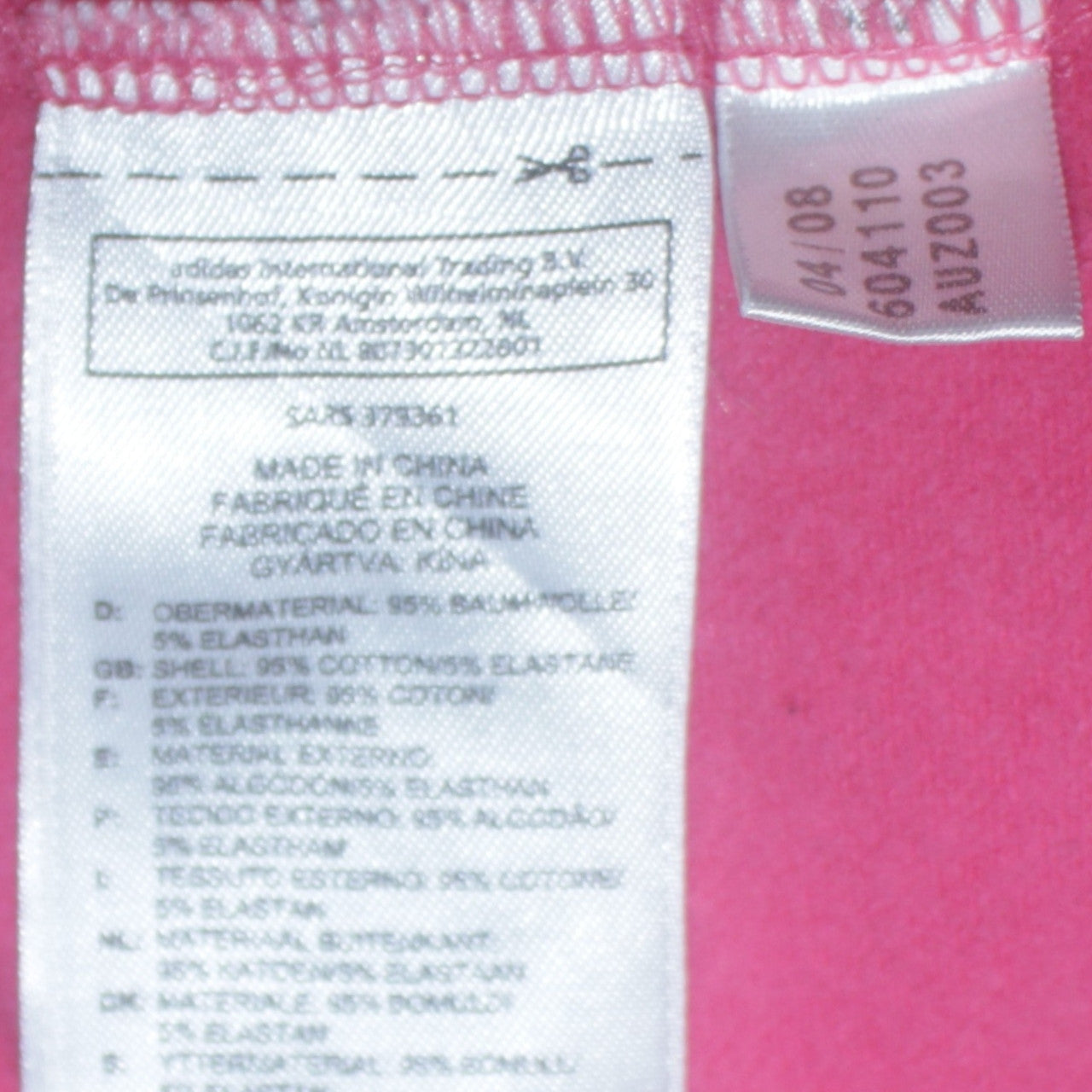 Adidas Womens Pink Full Zip Hoodie Size 10 Cotton Blend Lined Casual