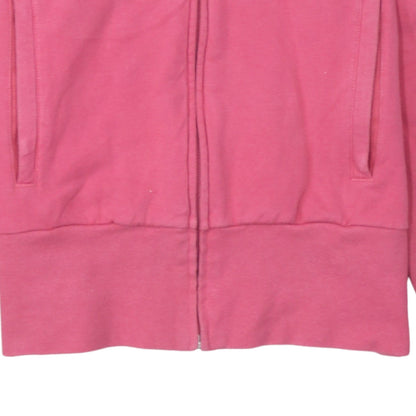 Adidas Womens Pink Full Zip Hoodie Size 10 Cotton Blend Lined Casual