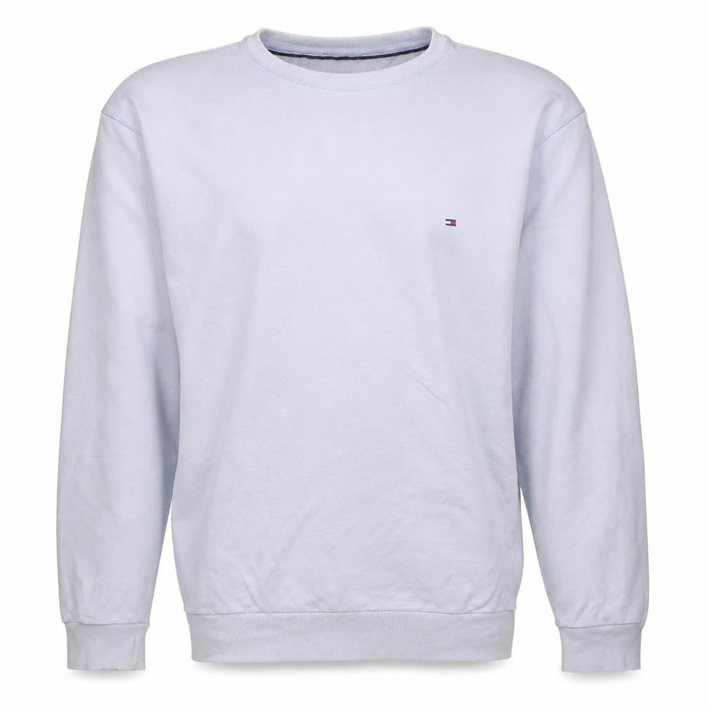 Tommy Hilfiger Men White XL Pullover Sweatshirt Classic Crew Neck