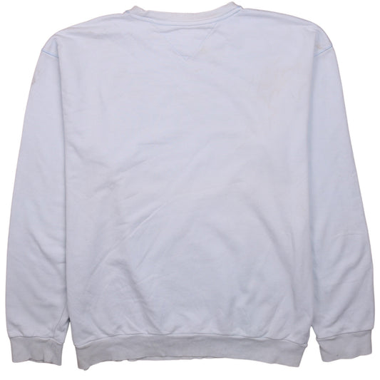 Tommy Hilfiger Men White XL Pullover Sweatshirt Classic Crew Neck