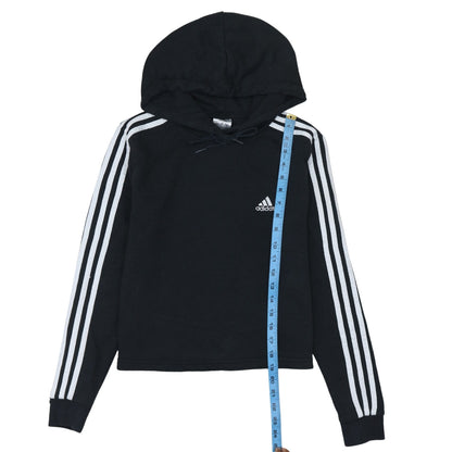Adidas Womens Black Hoodie Size Small Pullover Hooded Sweatshirt