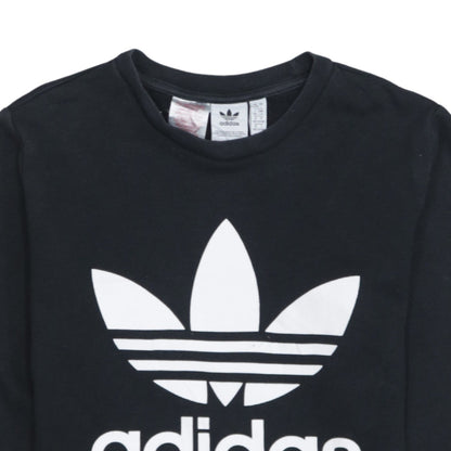 Adidas Boys Black Trefoil Crew Neck Pullover Sweatshirt 13-14 Years